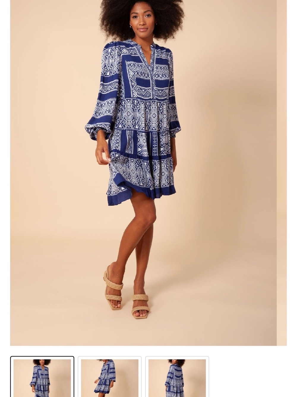 Hale Bob Indigo Printed Dress